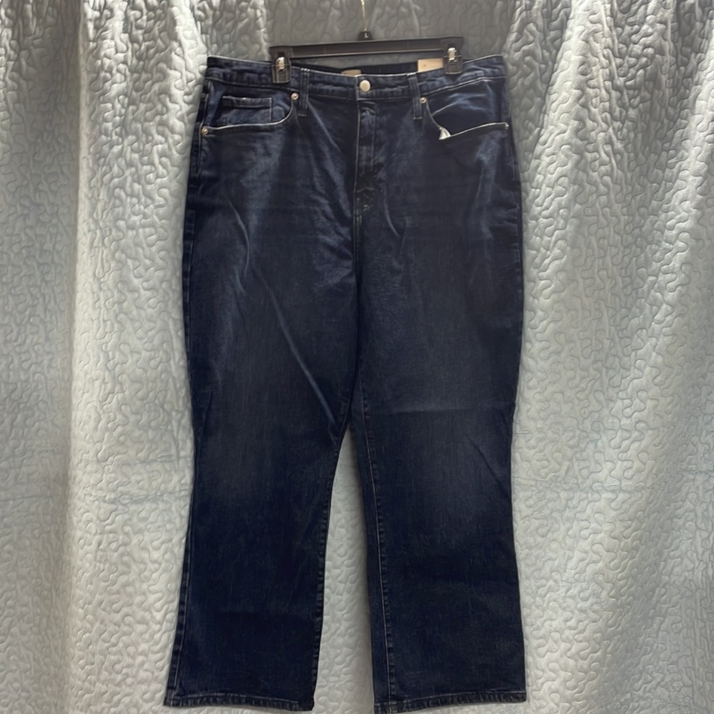 High rise boot, cut dark denim jeans - Picture 2 of 10